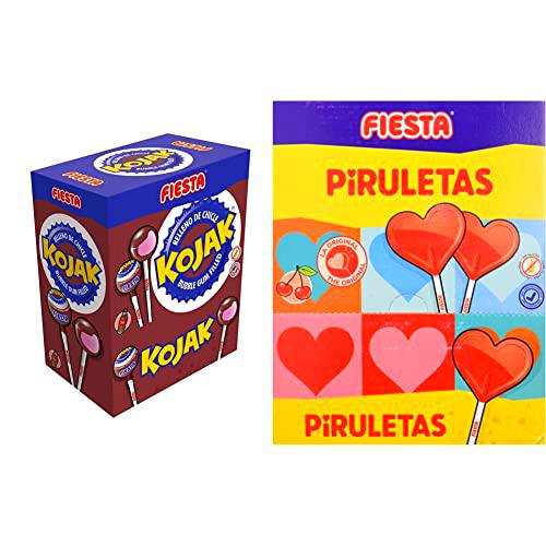 FIESTA Kojak Caramelo con Palo Sabor Cola Relleno de Chicle