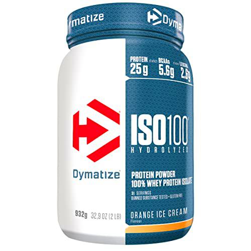 Dymatize ISO 100 Hydrolyzed Orange Ice Cream 932g - Hidrolizado de Proteína de Suero Whey + Aislado en Polvo