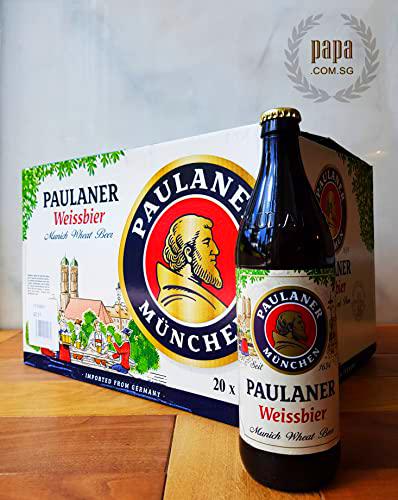 Paulaner Hefe Weissbier Cerveza Trigo Alemana Pack Botella, 20 x 50cl