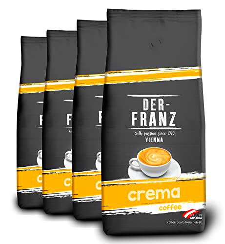 Der-Franz - Café Crema con certificación UTZ, molido, 4 x 1000 g