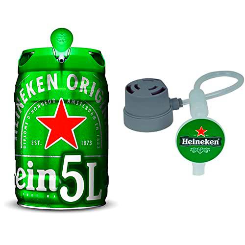 Heineken Cerveza Lager, 2 x 5000ml &amp; KRUPS 5 Tubos de Servicio para Tiradores de Cerveza Beertender, Plástico