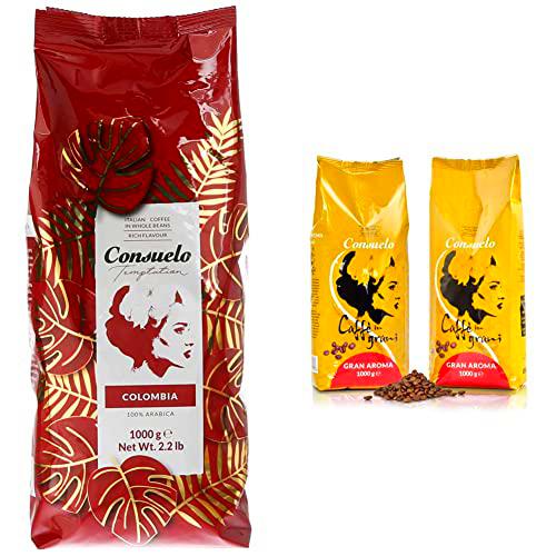 Café de Colombia en grano Consuelo, 2 paquetes de 1 kg &amp; Gran Aroma