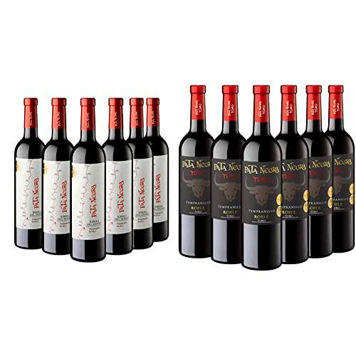 Pata Negra Roble Vino Tinto D.O Ribera del Duero - Caja de 6 Botellas x 750 ml &amp; Roble