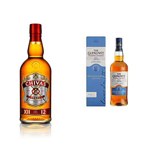 Chivas Regal 12 Años Whisky Escocés de Mezcla, 700ml + The Glenlivet Founder's Reserve Whisky Escocés de Malta, 700 ml