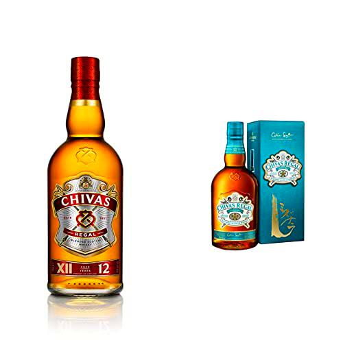 Chivas Regal 12 Años Whisky Escocés de Mezcla, 700ml + Mizunara Whisky Escocés de Mezcla Premium Whisky Japonés, 700 ml