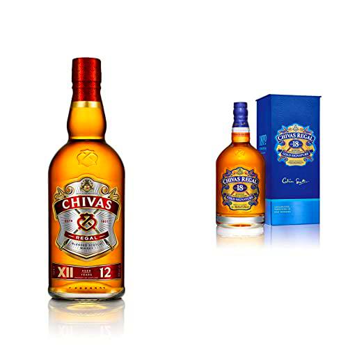 Chivas Regal 12 Años Whisky Escocés de Mezcla, 700ml + 18 Años Whisky Escocés de Mezcla Premium, 700ml