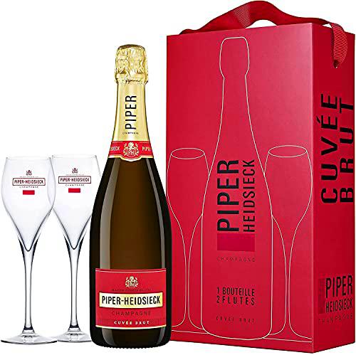 Piper Heidsieck Champagne Cuvée Brut - 75 cl - estuche con dos copas