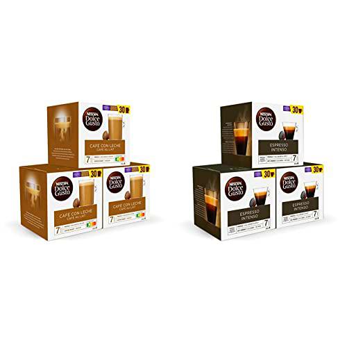 Nescafé Dolce Gusto Cápsulas de Café con Leche, 3 x 30 Cápsulas &amp; Nescafé Magnum Café Espresso Intenso