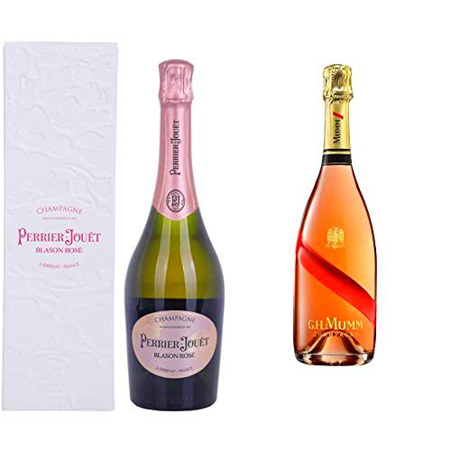 Perrier-Jouët Blason Rosé Champagne con Estuche - 750 ml &amp; Mumm Grand Cordon Rosé Brut Champagne