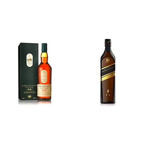 Lagavulin 16 Whisky Escocés Single Malt, 700 ml &amp; Johnnie Walker Double Black Label Whisky Escocés Blended, 700 ml