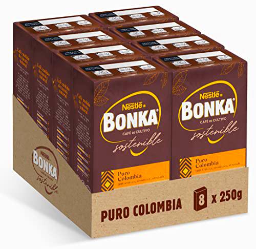 Bonka Café Molido Puro Colombia 250 g - 8 paquetes