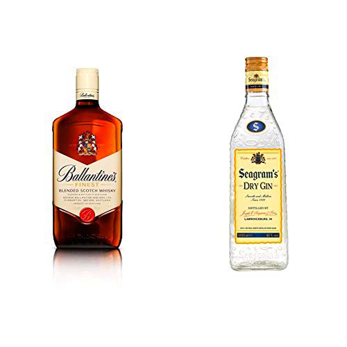 Ballantine's Finest Whisky Escocés de Mezcla - 1L &amp; Seagram's Dry Ginebra Premium