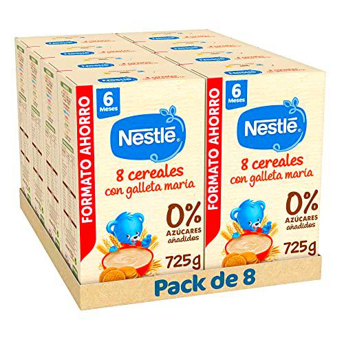 Nestle Papilla 8 Cereales con Galleta, 8 Paquetes de 900g (Total 7.2Kg)