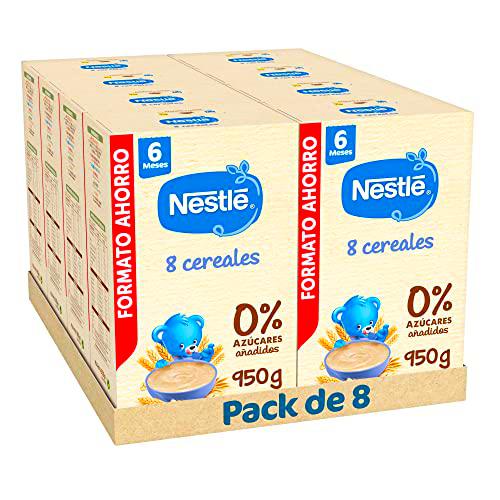 Nestle Papilla 8 Cereales, 8 Paquetes de 950g (Total 7.6Kg)