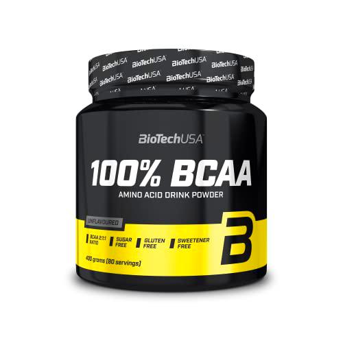 BioTechUSA 100% BCAA, Complemento alimenticio en polvo sin sabor a base de aminoácidos en proporción 2:1:1