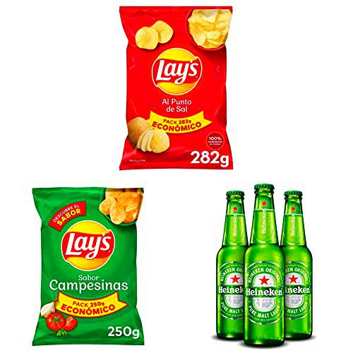 Pack Lay's Sal 2x282g + Lay's Campesinas 2x250g + Heineken Botella 24x33cl