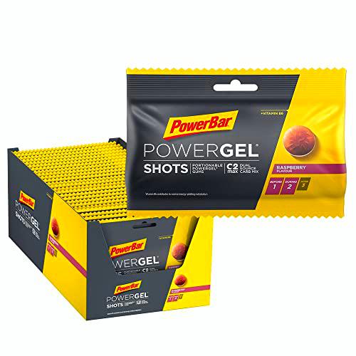 Powerbar PowerGel Shots Raspberry 24x60g - Carbono de Alta Energía + Neumáticos C2Max + Vitamina B