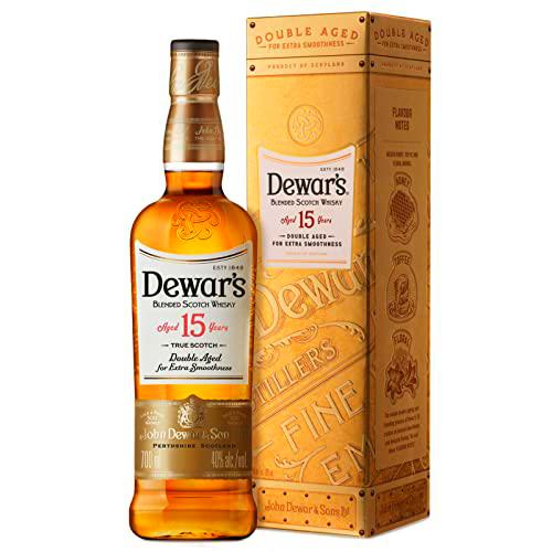 Dewar’s 15 Años Double Aged Blended Scotch Whisky con Estuche Regalo, 70 cl