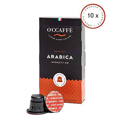 O'CCAFFÈ - Arabica | Cápsulas compatibles con Nespresso | 200 unidades | Café de torrefacción extralenta en tambor de una empresa familiar italiana