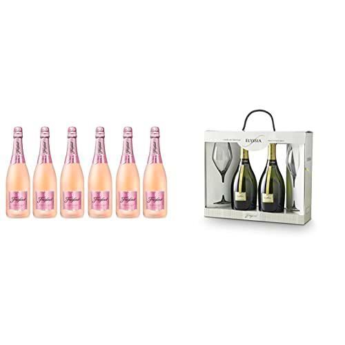 Freixenet Carta Rosé -6x750ml - Total:4500 ml &amp; Estuche Elyssia Gran Cuvée (2 botellas + 2 copas)