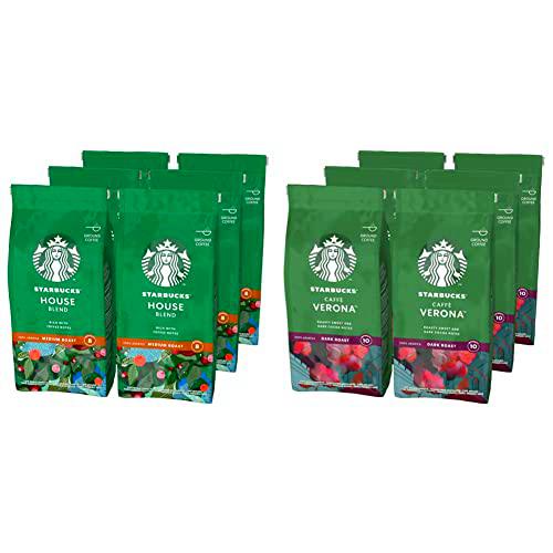 Starbucks House Blend Café Molido De Tostado Medio 6 Bolsa de 200g &amp; Caffè Verona Café Molido De Tostado Intenso 6 Bolsa de 200g