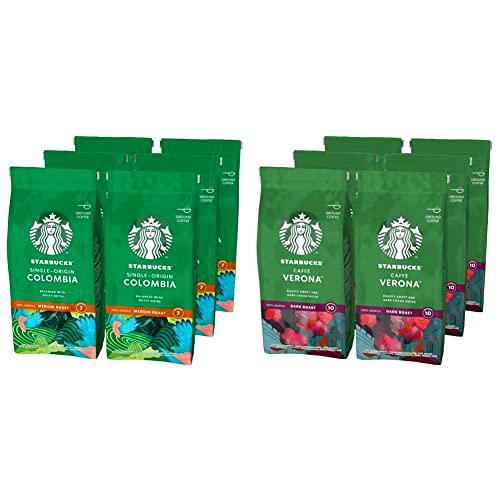 Starbucks Single Origin Colombia Café molido De Tostado Medio 6 Bolsa de 200g &amp; Caffè Verona Café Molido De Tostado Intenso 6 Bolsa de 200g