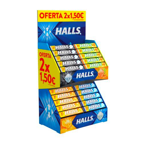 Halls - Caramelos Duros Mentolados; Original y Miel y Limón 15 Sticks