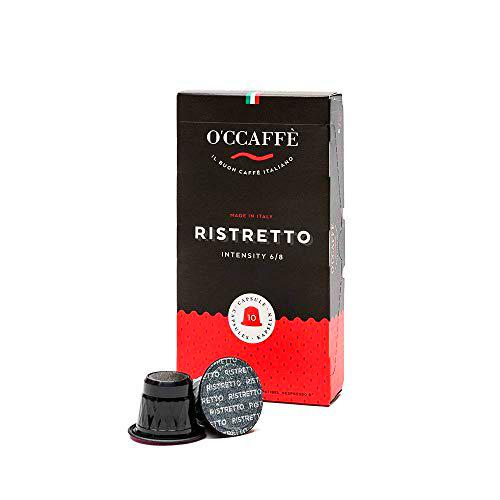 O'CCAFFÈ - Ristretto | Cápsulas compatibles con Nespresso | 200 unidades | Café de torrefacción extralenta en tambor de una empresa familiar italiana