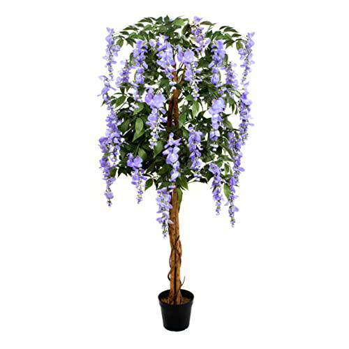 GreenBrokers Wisteria Artificial, 150 cm, árbol de Lila, 150 cm