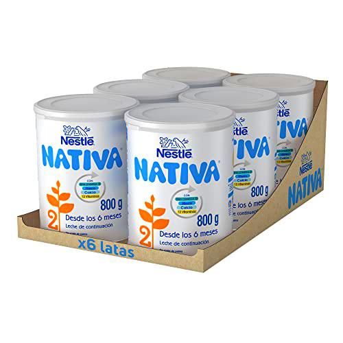 Nestlé Nativa 2 Leche de Continuación en Polvo, Pack 6 x 800 g