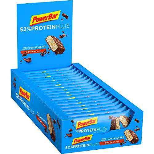 PowerBar Protein Plus 52% Chocolate Nut 20x50g - Barras de Proteína con Bajo Contenido de Azúcar