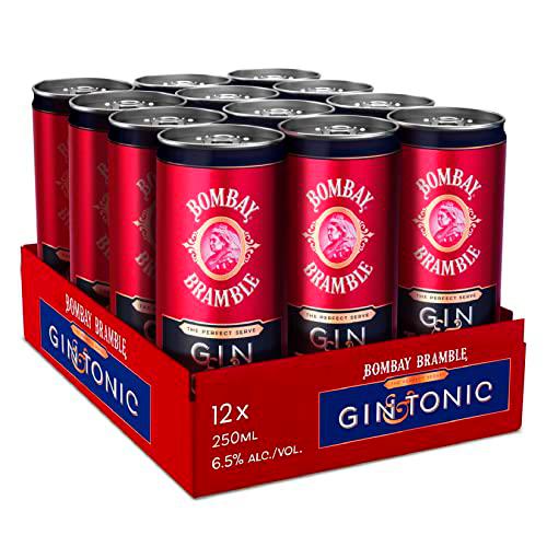 Bombay Bramble Gin &amp; Tonic Listo Para Tomar, la Lata Premezclad, 12 x 25 cl