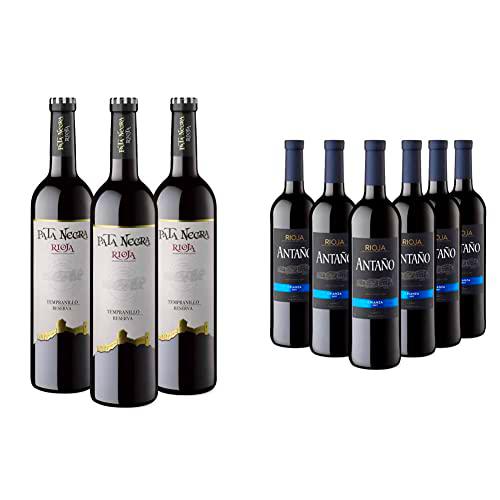 Pata Negra Reserva - Vino Tinto D.O Rioja - Caja de 3 Botellas x 750 ml &amp; Antaño Crianza