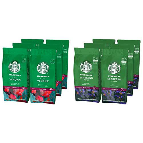 STARBUCKS Caffè Verona, Tueste Intenso, Café Molido 200g (6 Bolsa) &amp; Espresso Roast