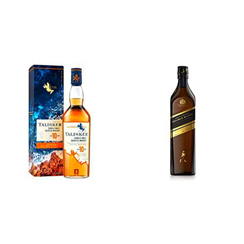 Talisker 10 años, whisky escocés single malt, 700 ml &amp; Johnnie Walker Double Black Label Whisky Escocés Blended, 700 ml