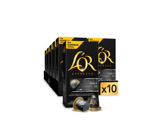 L'OR Espresso Cápsulas de Café Onyx | Intensidad 12 | 100 Cápsulas Compatibles Nespresso (R)*