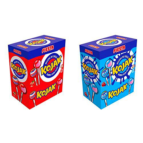 FIESTA Kojak Caramelo con Palo Sabor Cereza Relleno de Chicle