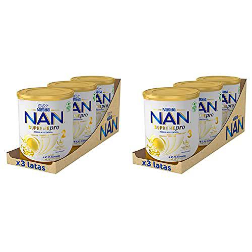 NAN Supreme 2 Leche De Continuación En Polvo Premium 3 latas x 800 g + Supreme 3 Leche De Crecimiento En Polvo Premium