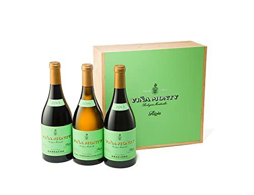 Viña Monty - Caja de madera con 3 botellas de Viña Monty Graciano