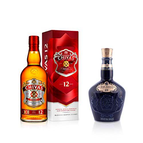 Chivas Regal 12 Años Whisky Escocés de Mezcla, 700ml + Royal Salute 21 Años Whisky Escocés de Mezcla