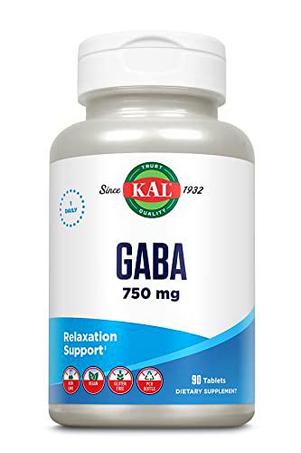 KAL GABA 750 Mg| 90 Comprimidos| Sin Gluten| Apto Para Veganos|