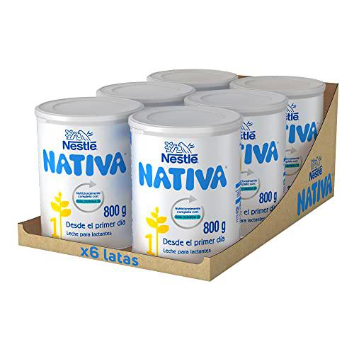 Nestlé Nativa 1 Leche para Lactantes en Polvo, Pack 6 x 800 g