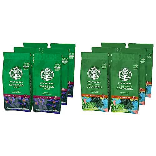 STARBUCKS Espresso Roast, Tueste Intenso, Café Molido 200g (6 Bolsa) &amp; Single-Origin Colombia