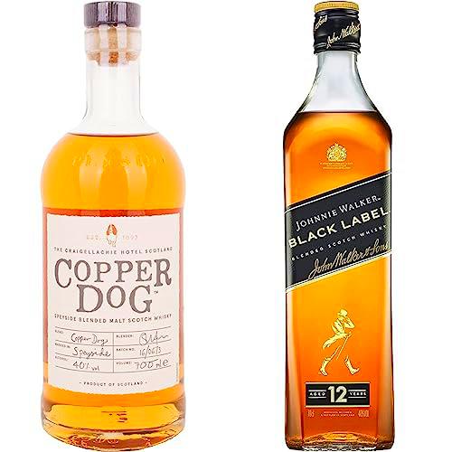 Copper Dog Speyside Blended Malt Whisky Escocés - 700 ml &amp; Johnnie Walker Black Label