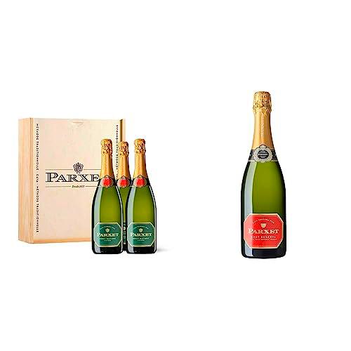 Parxet Brut Nature - DO Cava - Estuche regalo de madera con 3 botellas 75cl &amp; Parxet Reserva Ecológico Brut