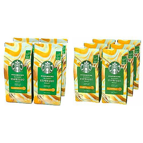 STARBUCKS Blonde Espresso Roast, Tueste Suave, Café en Grano 450g (4 Bolsa) &amp; Blonde Espresso Roast