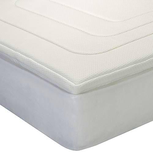 Classic Blanc - Topper viscoelástico antialérgico con ventilación extra (3+2) eficaz contra ácaros