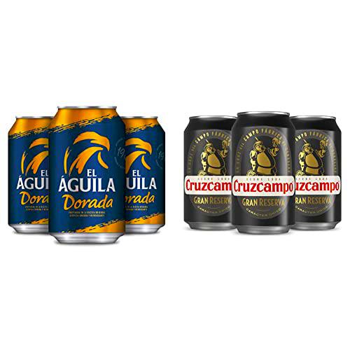 El Aguila Cerveza Lager Especial Pack Lata, 24 x 33cl + Cruzcampo Gran Reserva Cerveza Tostada Pack Lata, 24 x 33cl