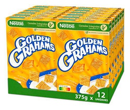 Cereales Nestlé Golden Grahams, Cereales de trigo y maíz, 12 x 375 g