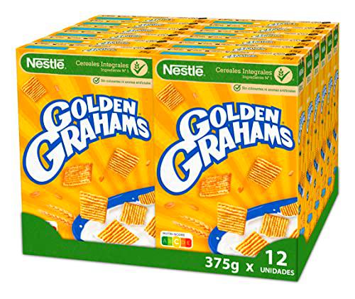 Cereales Nestlé Golden Grahams, Cereales de trigo y maíz, 12 x 375 g